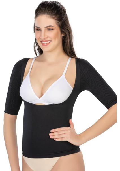 Modlive Siyah Mı Emay 5014 Göğsü Açık Yarım Kollu Korse