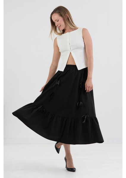 Beli Lastikli Kurdeleli Etek modelleri