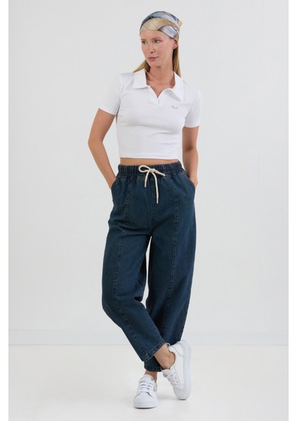 Beli Bağlamalı Slouchy Jean Pantolon