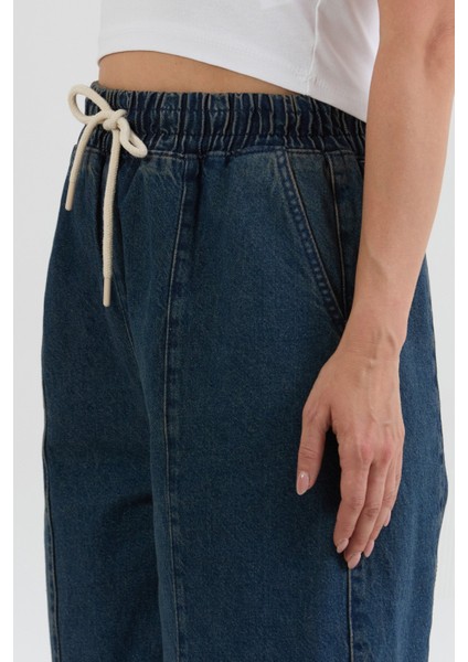 Beli Bağlamalı Slouchy Jean Pantolon