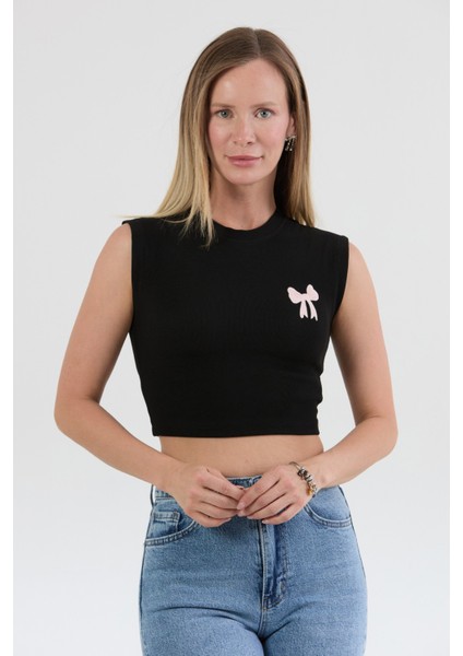 Kurdele Nakışlı Fitilli Crop Body fiyatları