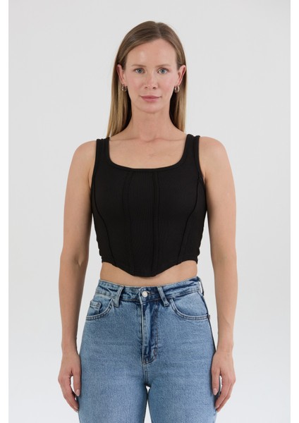 Fitilli Dikişli Crop Body