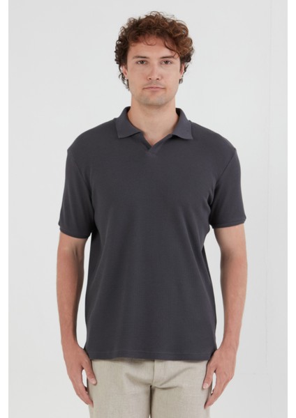 Waffle Kumaş Polo Yaka Tişört