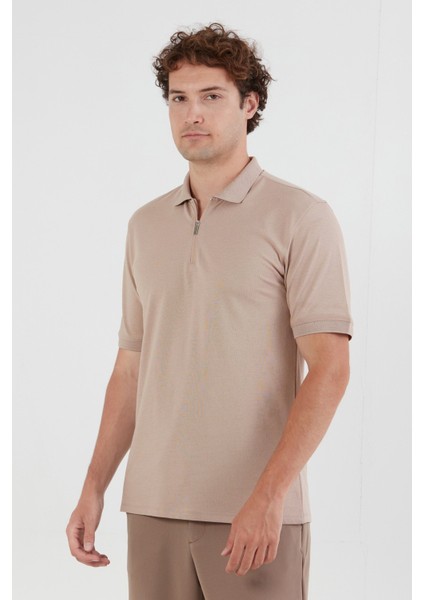 Basic Polo Yaka Yarım Fermuarlı Tişört modelleri