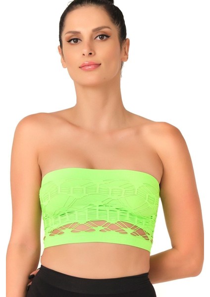 Modlive Yeşil Mı Emay 4050 Double Örgü Toparlayıcı Straplez Büstiyer
