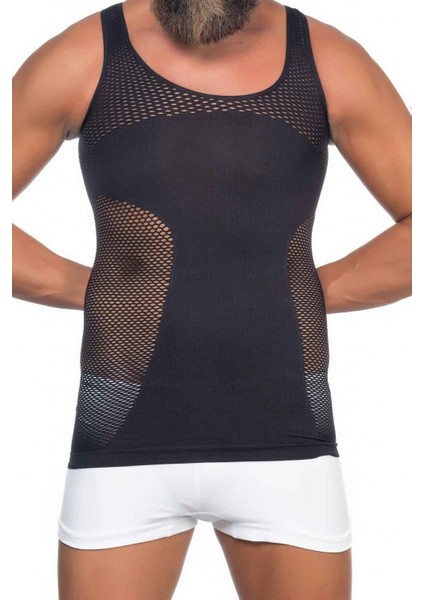 Modlive Siyah Mı Emay E1006 Fileli Erkek Korse Atlet