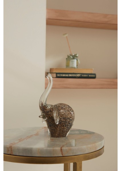 Şeffaf Fern Fil Biblo, 15 Cm, Şık ve Dekoratif Ev Aksesuarı