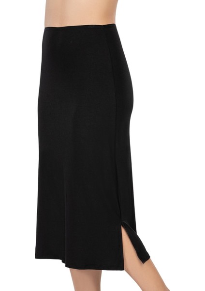 Modlive Siyah Mı Emay 1439 Modal Cotton Uzun Jupon