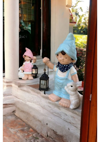 Pembe Fenerli Bahçe ve Ev Dekoratif Heykel Biblosu fiyatları