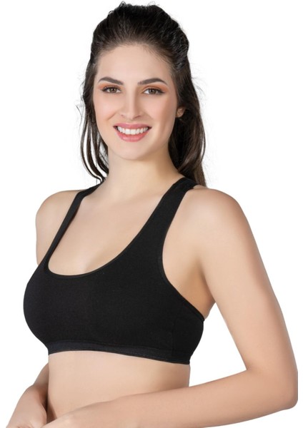 Modlive Siyah Mı Emay 1424 Modal Cotton Sporcu Büstiyer