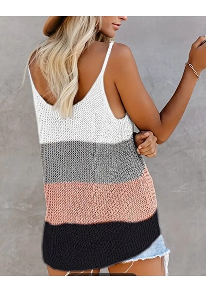 Aknbutik Kadın Askılı Yuvarlak Yaka Salaş Triko Bluz fiyatları