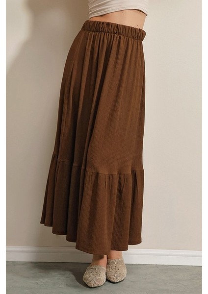 1886 Uzun Örme Etek - Kahverengi fiyatları