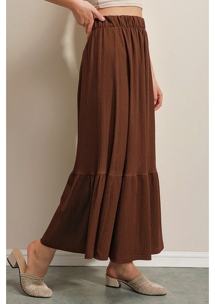 1886 Uzun Örme Etek - Kahverengi modelleri