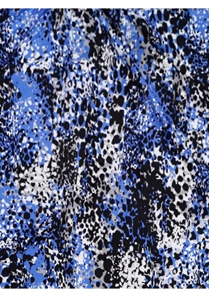 Kadın V Yaka Renkli Leopar Desen Büzgü Detay Süprem Bluz fırsatları