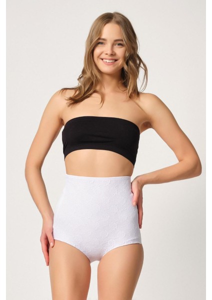 Modlive Beyaz Mı Emay 2842 Lazer Dantelli Slip Korse