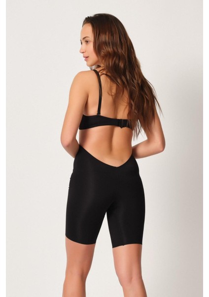 Modlive Siyah Mı Emay 2927 Bel Dekolteli Balenli Paçalı Lazer Korse modelleri