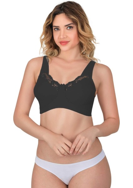 Modlive Siyah Mı Emay 181 B Dantelli Toparlayıcı Cotton Sütyen