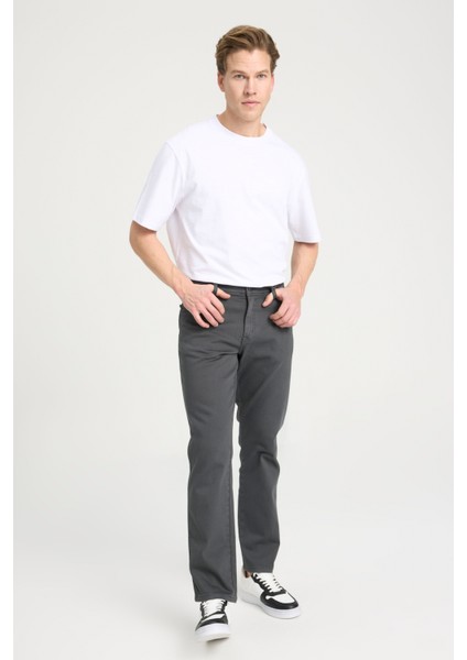 Texas Slim Fit Dar Kesim Normal Bel Antrasit Esnek Pantolon modelleri