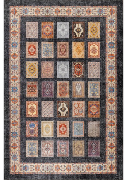Dorian Eskitme Vintage Desenli Otantik Yıkanabilir Renkli Şönil Halı Al 440 fiyatları