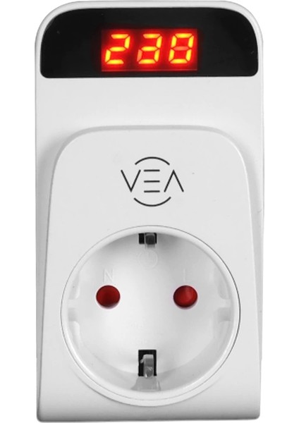 Vea VE-25530 15A 3520W Tekli Dijital Göstergeli Akım Korumalı Priz Aşırı Yüksek Gerilim