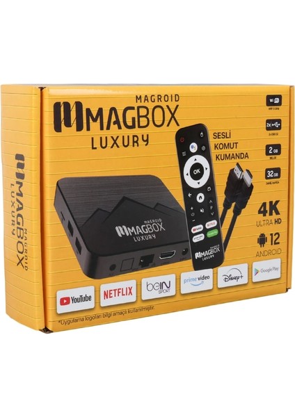 Magbox Magroıd Luxury 32 GB HDD 2 GB Ram Bluetooth 5g Ses Komut Kumandalı Androıd Tv Box