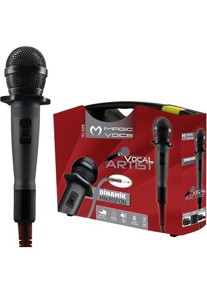 Magıcvoıce MV-525 Dinamik Professıonal Kablolu El Mikrofonu ( 4.5 mt Kablolu ) (5060)