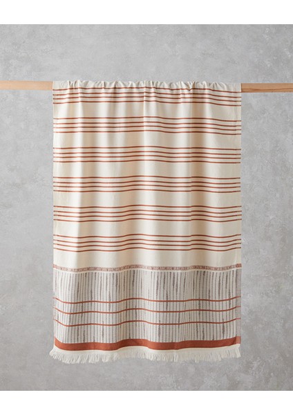 Pure Natural Pamuklu Peştamal 90X150 cm Açık Bej-Kiremit