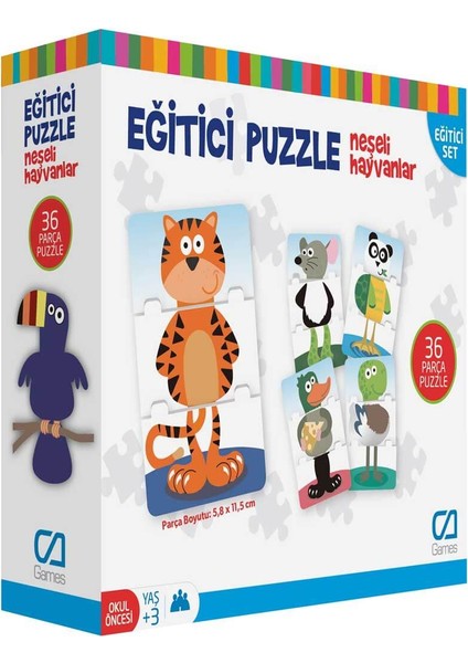 Games Eğitici Puzzle Neşeli Hayvanlar 36 Parça 5028