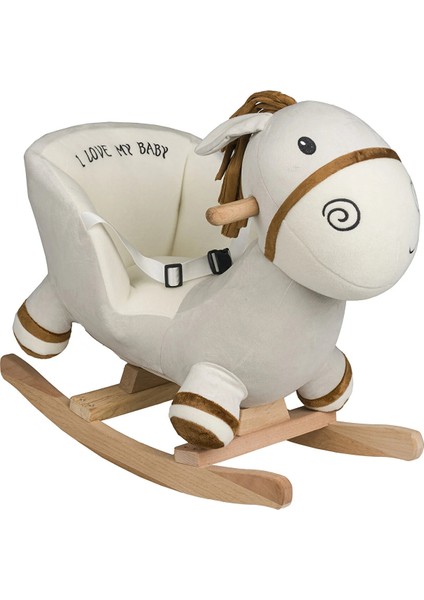 Safeline Bebe Peluş Ahşap Sallanır Oyuncak At