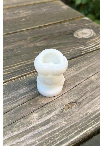 Mini Ayıcık Şekilli Mum Kalıbı Dayanıklı Esnek Beyaz Silikon Malzemeden Tekrar Kullanılabilir