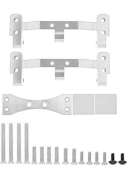 Metal Bağlantı Çubuğu Sabitleme Kaidesi ve Aks Yukarı Servo Braketi Dağı Wpl C14 C24 C34 C44 C54 1/16 Rc Araba Yükseltme Parçaları, Gümüş (Yurt Dışından)