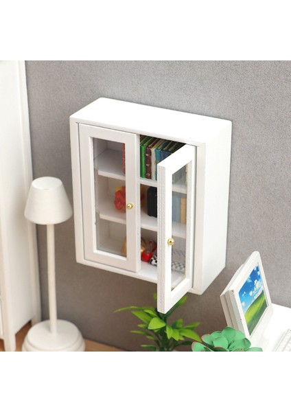 1:12 Evcilik Minyatür Beyaz Duvar Dolabı Asılı Depolama Organizatör Dolap Dollhouse Mobilya Dekor Oyuncak (Yurt Dışından) fiyatları