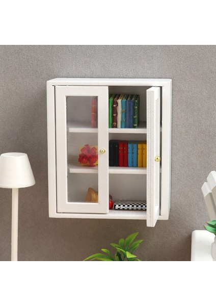 1:12 Evcilik Minyatür Beyaz Duvar Dolabı Asılı Depolama Organizatör Dolap Dollhouse Mobilya Dekor Oyuncak (Yurt Dışından) modelleri