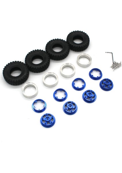4 Adet 55MM 1.0 Metal Beadlock Tekerlek Lastik Lastik Seti Eksenel SCX24 Traxxas TRX4M Fms 1/18 1/24 Rc Araba Yükseltme Parçaları,1 (Yurt Dışından)