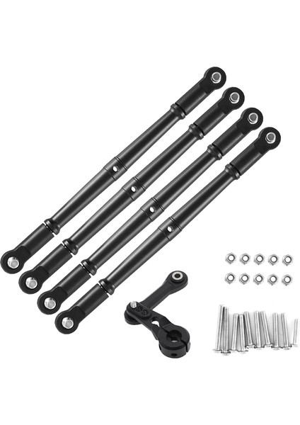 Metal Ön ve Arka Bağlantı Çubuğu Rot Çubuğu ile 25T Servo Kol Direksiyon Bağlantı Çubuğu Rc Araba Için Arrma 1/8 Kraton Outcast 6s Siyah (Yurt Dışından)