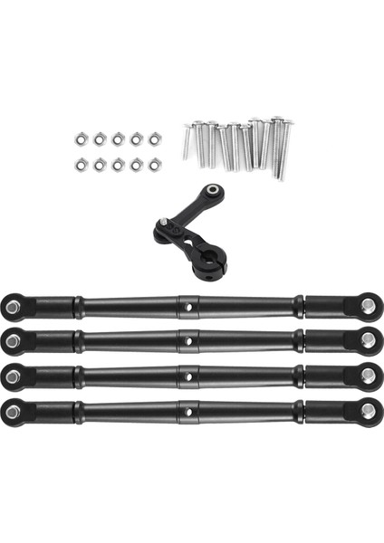 Metal Ön ve Arka Bağlantı Çubuğu Rot Çubuğu ile 25T Servo Kol Direksiyon Bağlantı Çubuğu Rc Araba Için Arrma 1/8 Kraton Outcast 6s Siyah (Yurt Dışından) modelleri