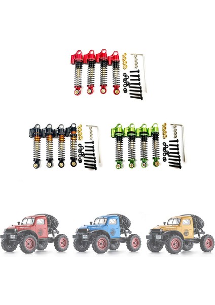 Fms FCX24 Metal 43MM Şok Yağsız Oressure 1/24 Rc Paletli Araba Yükseltme Parçaları Aksesuarları, Kırmızı (Yurt Dışından) indirimleri