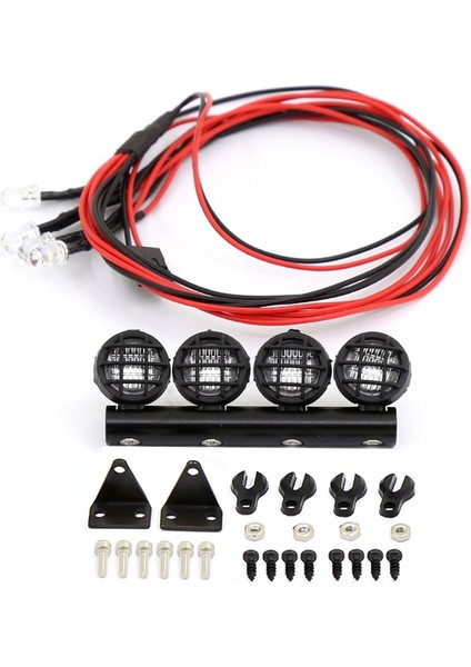 Rc Araba LED Tavan Lambası Işık Çubuğu Wpl 1/18 1/24 Rc Kamyon Araba Yükseltme Parçaları Aksesuarları, 4 LED (Yurt Dışından)
