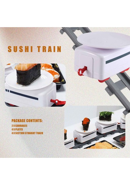 Suşi Tren Döner Suşi Oyuncak Parça Konveyör Bant Döner Masa Çocuk Gıda Tren Seti Dıy Suşi Yapımı Aile Suşi Parti B (Yurt Dışından)