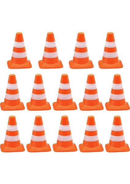14 Parça Mini Üçgen Koni, Mini Simülasyon Güvenlik Konisi Yol Park Levhaları Barikat, Küçük Tabelalar (Yurt Dışından)