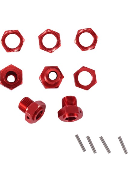 Metal 17MM Tekerlek Altıgen Hub Adaptörü Somun ile Arrma 1/10 4 S Kraton Outcast Rc Araba Yükseltme Parçaları, Kırmızı (Yurt Dışından)