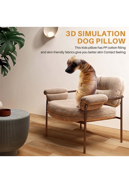 3D Sevimli Viraj Köpek Baskılı Atmak Yastık Gerçekçi Hayvan Komik Köpek Kafası Cosplay Çocuk Favori Oyuncak Yastık Ev Için (Yurt Dışından) fırsatları