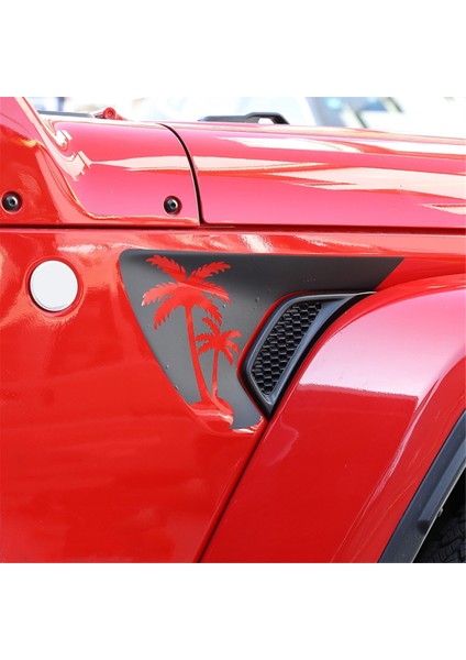 Yan Çamurluk Havalandırması Hindistan Cevizi Ağaçları Çıkartmaları, Jeep Wrangler Jl / Gladiator Jt 2018-2024 Için Önceden Kesilmiş Siyah Pvc Etiket (Yurt Dışından) indirimleri