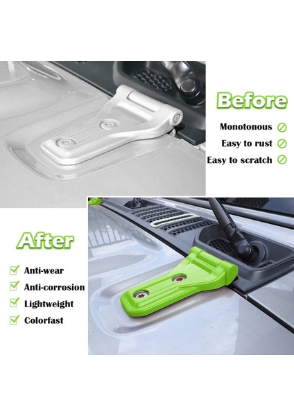 Motor Kaputu Menteşe Ayar Kapağı Dış Aksesuar Dekorasyon 2018-2021 Jeep Wrangler Jl Jlu Gladiator Jt (Yeşil) (Yurt Dışından) modelleri