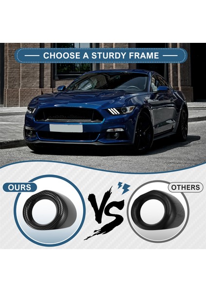 Ford Mustang 2015-2017 Için Araba Ön Sis Lambası Trim Halkası Sis Lambası Koruma Kapağı Karbon Fiber (Yurt Dışından)