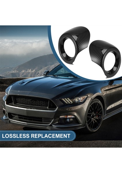 Ford Mustang 2015-2017 Için Araba Ön Sis Lambası Trim Halkası Sis Lambası Koruma Kapağı Karbon Fiber (Yurt Dışından)