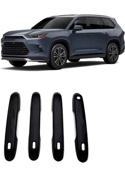 Toyota Grand Highlander 2024 Lhd Araba Dış Kapı Kolu Kapağı Trim Aksesuarları Siyah (Yurt Dışından)