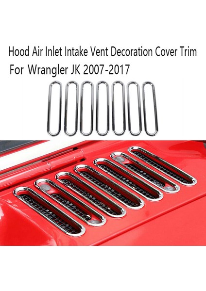 Adet Gümüş Kaput Hava Girişi Emme Havalandırma Dekorasyon Kapak Trim Etiket Jeep Wrangler Jk 2007-2017 Için (Yurt Dışından)