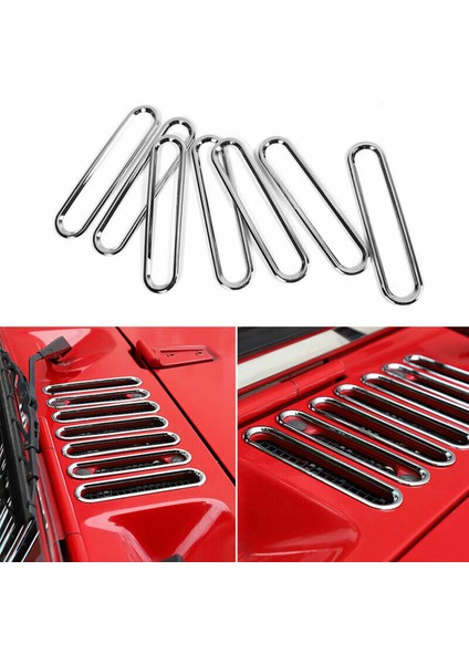 Adet Gümüş Kaput Hava Girişi Emme Havalandırma Dekorasyon Kapak Trim Etiket Jeep Wrangler Jk 2007-2017 Için (Yurt Dışından)