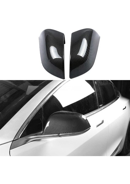 2021 2022 Tesla Model 3 Dış Aksesuarlar Için Yan Dikiz Aynası Kapağı Trim, Abs Karbon Fiber (Yurt Dışından)